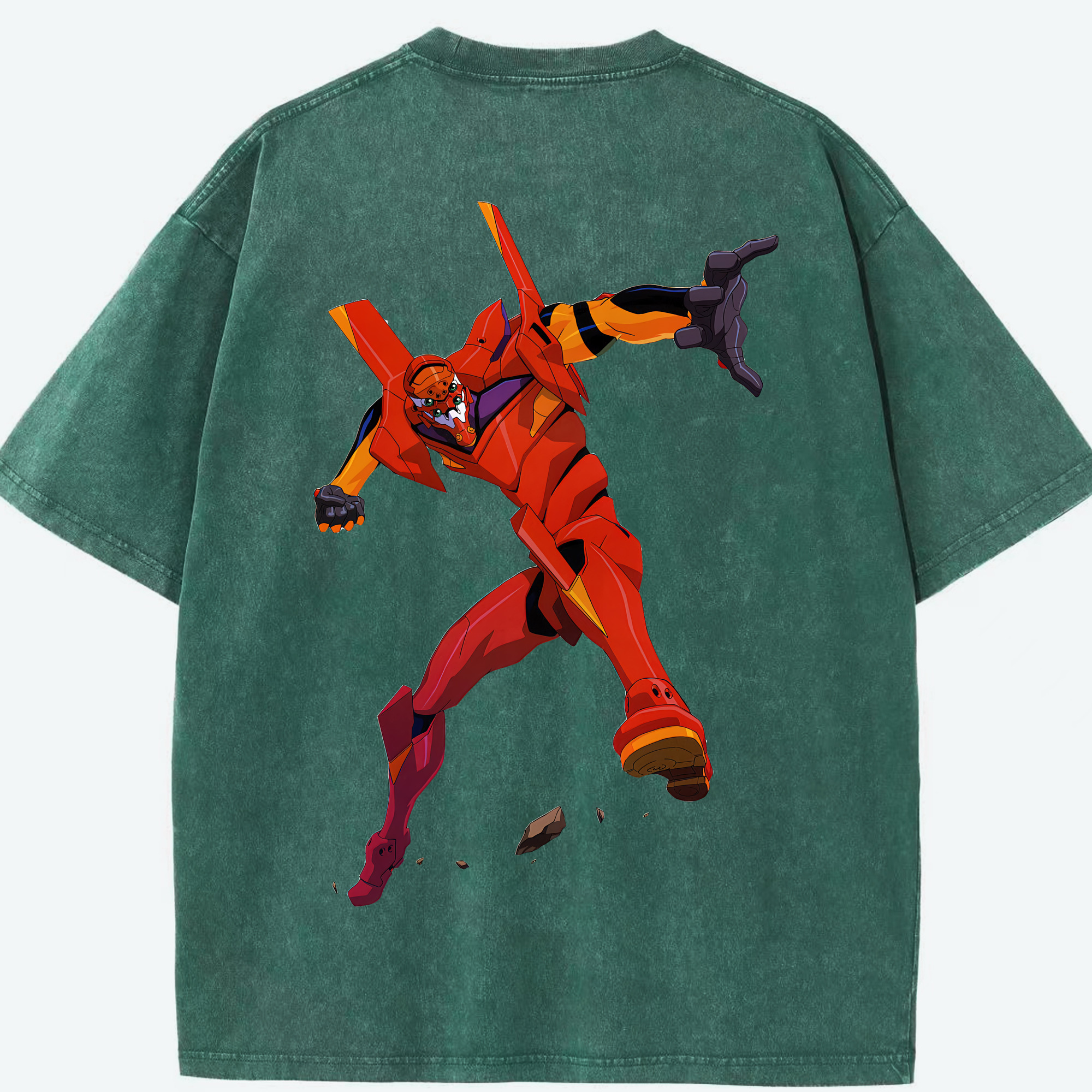 （画像用） EVA 新世紀エヴァンゲリオン 綿100% ヴィンテージ風 半袖Tシャツ（背面プリント）